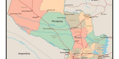 خريطة باراغواي مع المدن