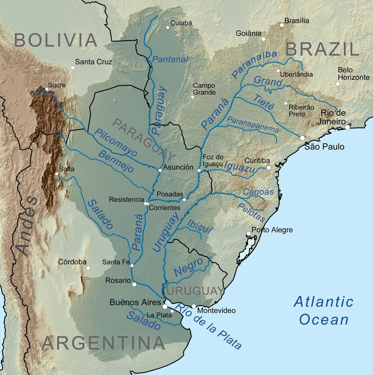 خريطة نهر باراغواي