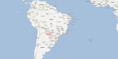 خريطة باراغواي أمريكا الجنوبية